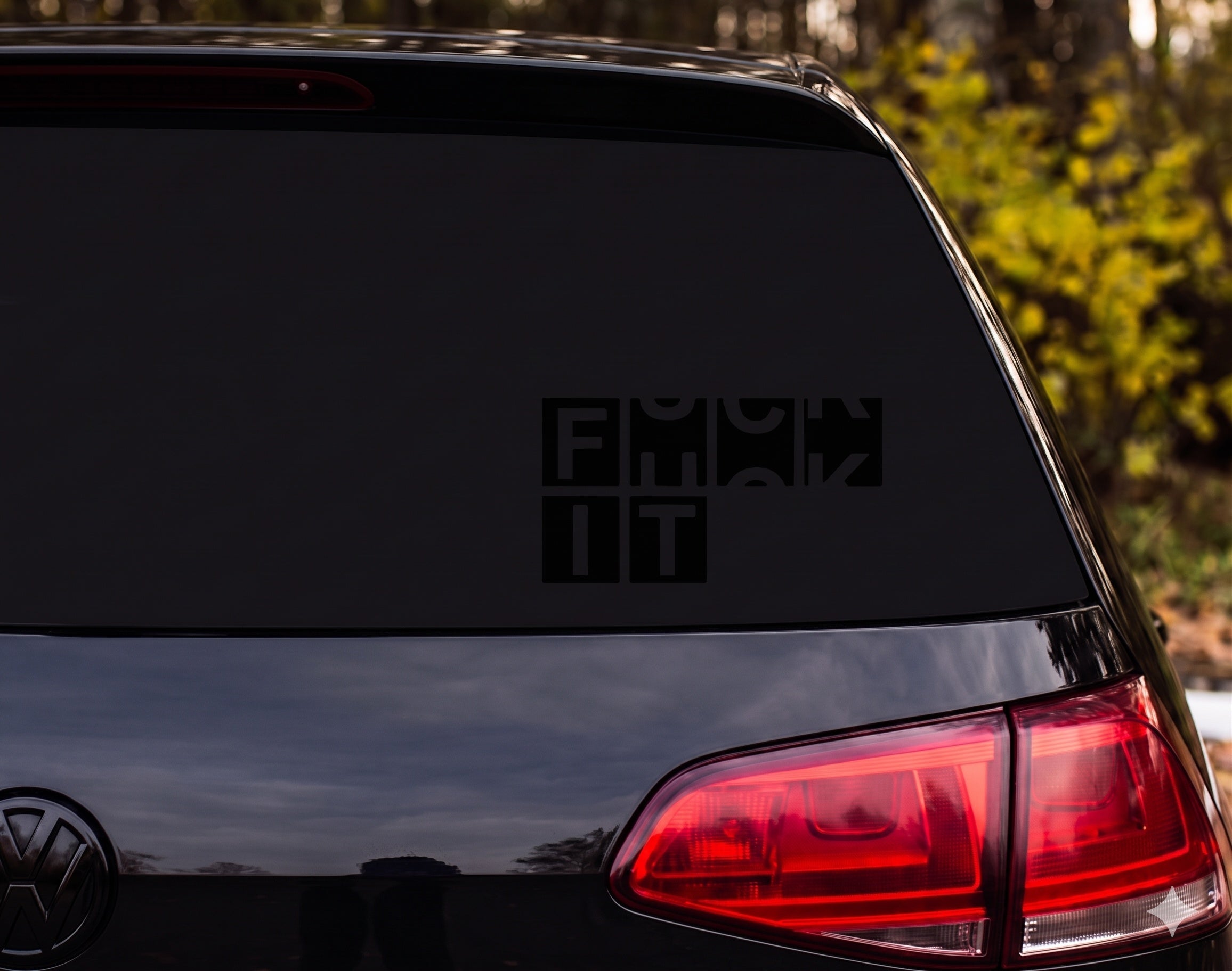 F*** IT Bold Block Letter Negative Space Vinyl Decal Sticker Car Window - Black