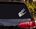 Skeleton Hand Peace Sign X-Ray Bone Silhouette Vinyl Decal Sticker Car Window - White