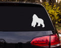 Silverback Gorilla Knuckle Walking Silhouette Vinyl Decal Sticker Car Laptop - White