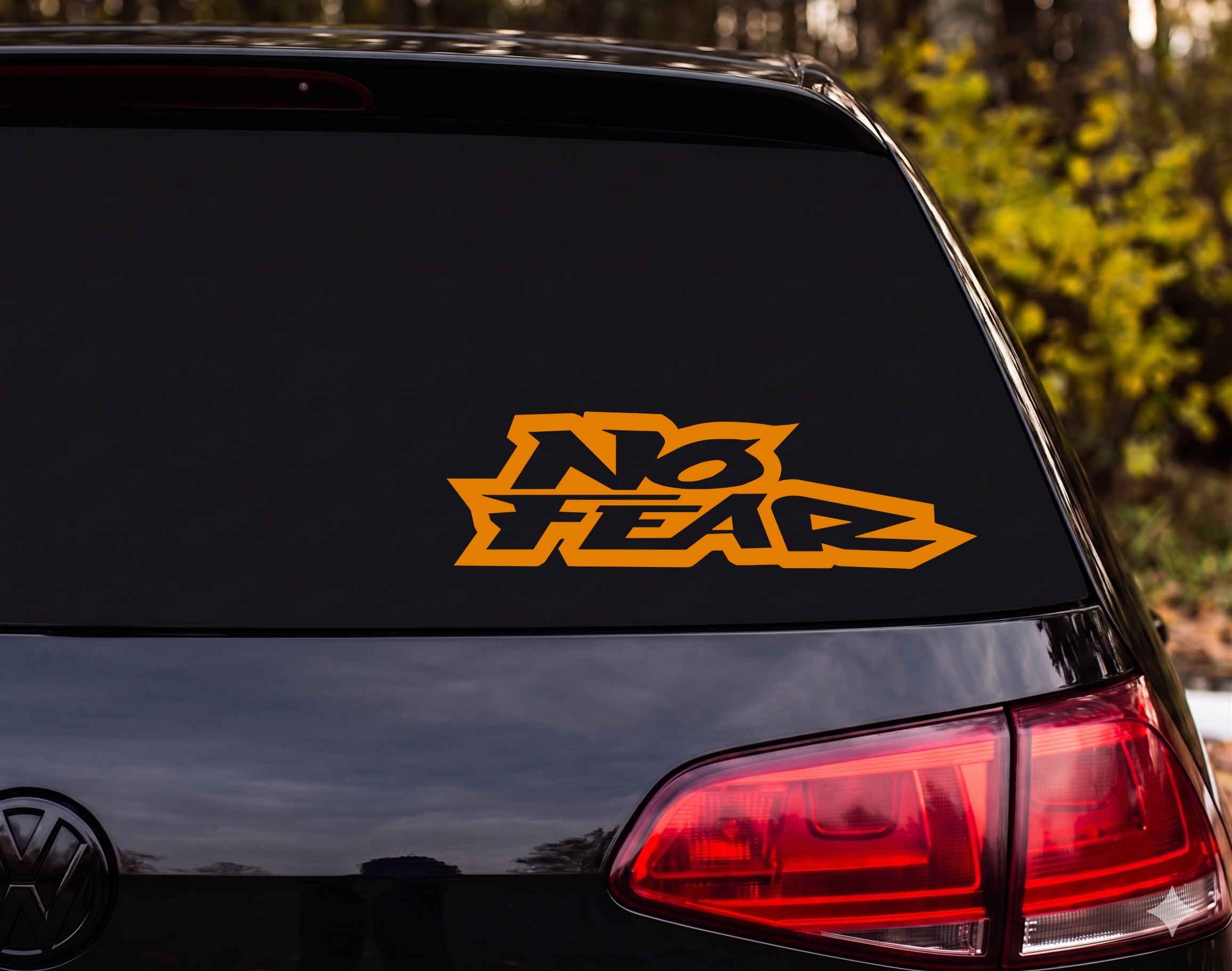 NO FEAR Graffiti Style Black White Vinyl Decal Sticker Car Window Laptop - Orange