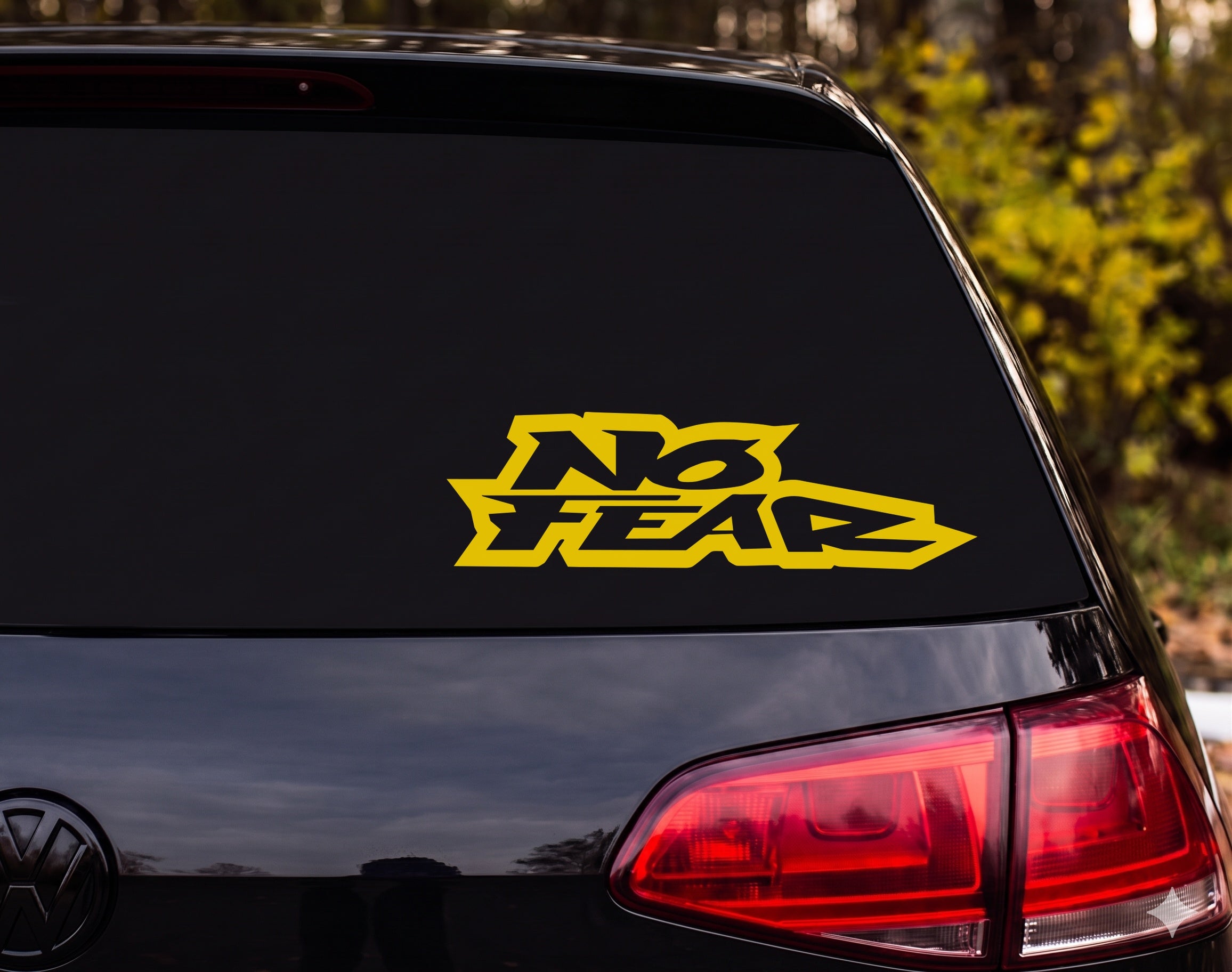 NO FEAR Graffiti Style Black White Vinyl Decal Sticker Car Window Laptop - Yellow