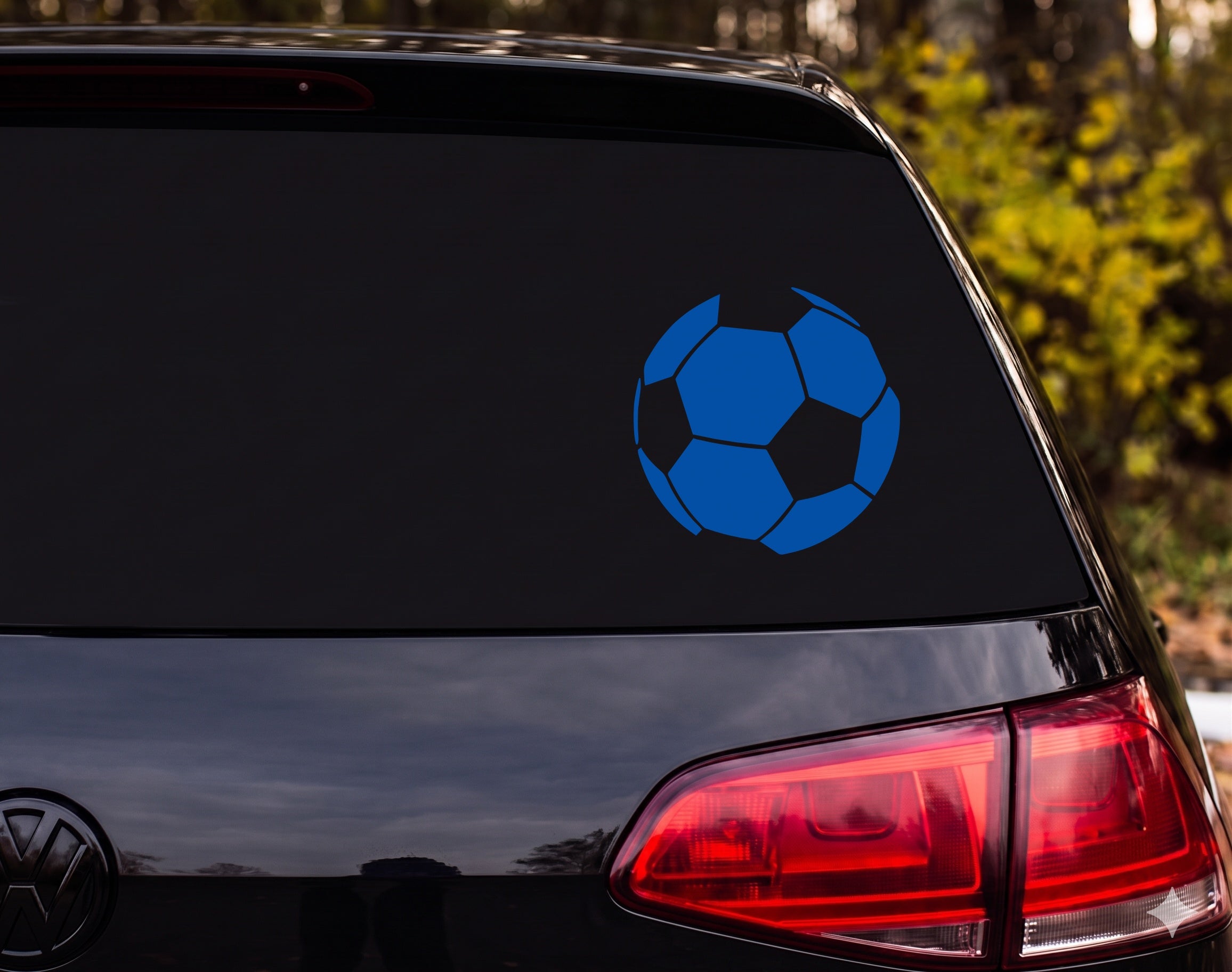 Soccer Ball Silhouette Classic Panel Vinyl Decal Sticker Car Window Laptop - Blue