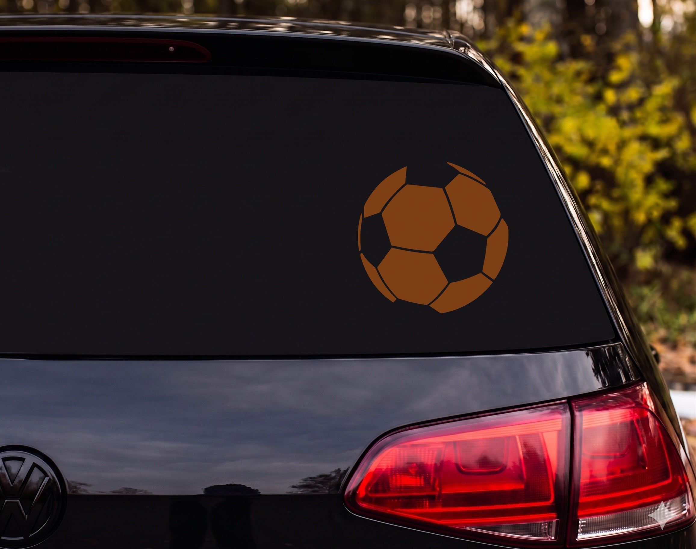 Soccer Ball Silhouette Classic Panel Vinyl Decal Sticker Car Window Laptop - Brown