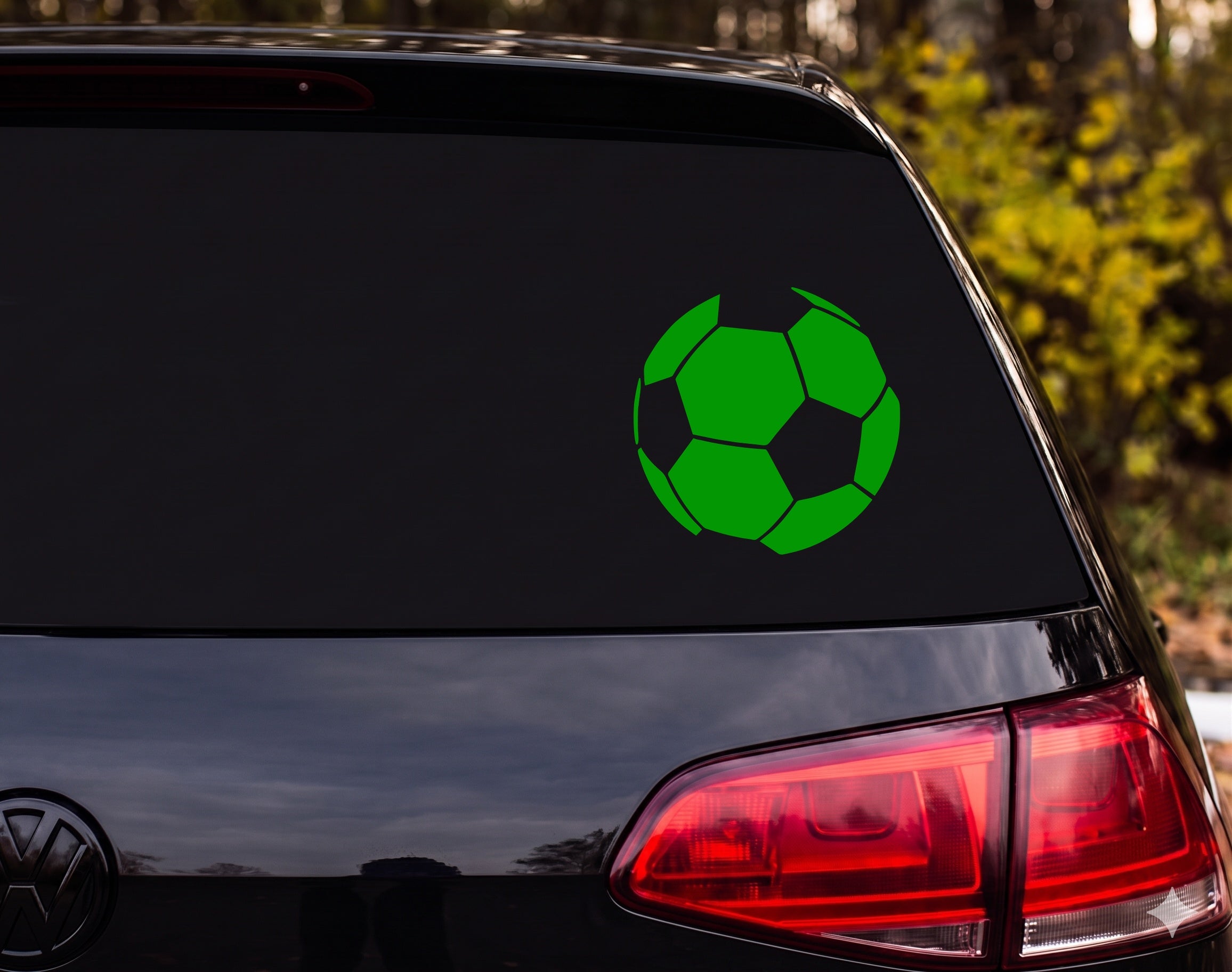 Soccer Ball Silhouette Classic Panel Vinyl Decal Sticker Car Window Laptop - Green