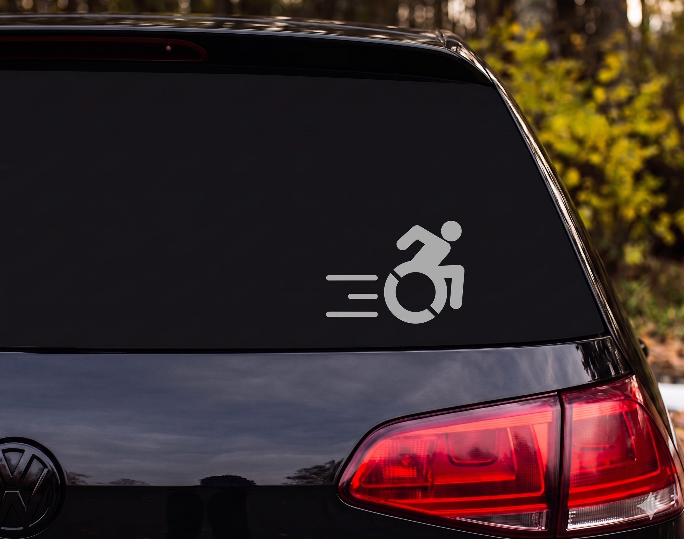 Wheelchair Accessible Icon Active Dynamic Silhouette Vinyl Decal Sticker Car - Silver