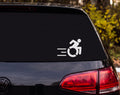 Wheelchair Accessible Icon Active Dynamic Silhouette Vinyl Decal Sticker Car - White