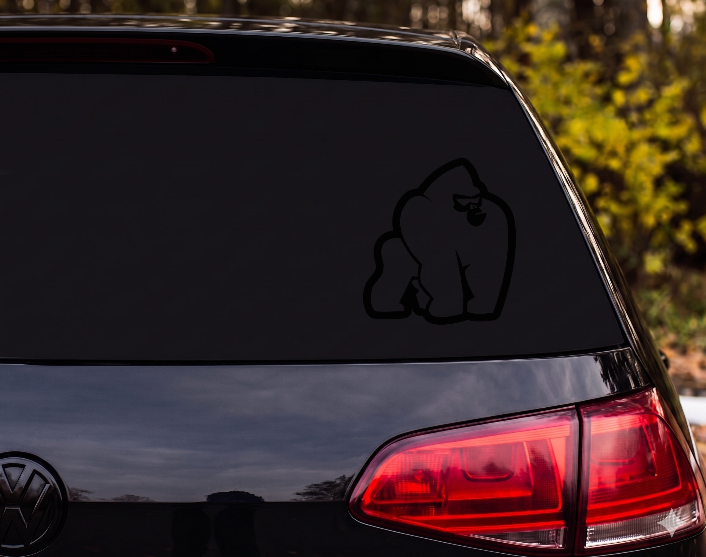 Angry Gorilla Knuckle Walking Cartoon Vinyl Decal Sticker Car Window Laptop - Black