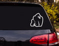 Angry Gorilla Knuckle Walking Cartoon Vinyl Decal Sticker Car Window Laptop - White