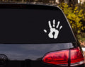 Handprint Silhouette Paint Stamp Splatter Open Hand Vinyl Decal Sticker - White