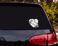 Rearing Horse Silhouette on Heart Vinyl Decal Sticker Car Window Laptop - White