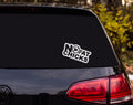 No Fat Chicks Prohibition Sign Silhouette Badge Vinyl Decal Sticker - White