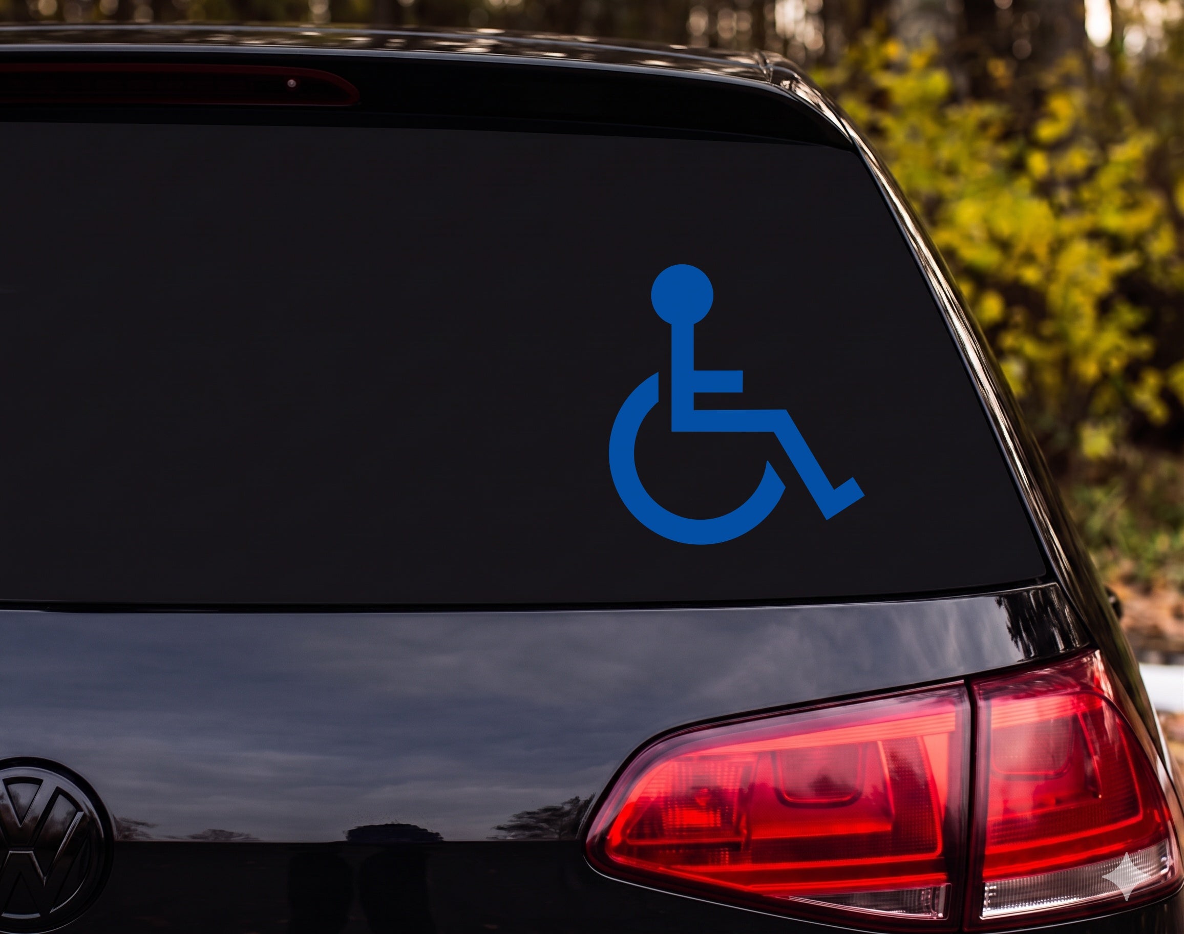 Wheelchair Accessibility Symbol Silhouette Vinyl Decal Sticker Car Window - Blue