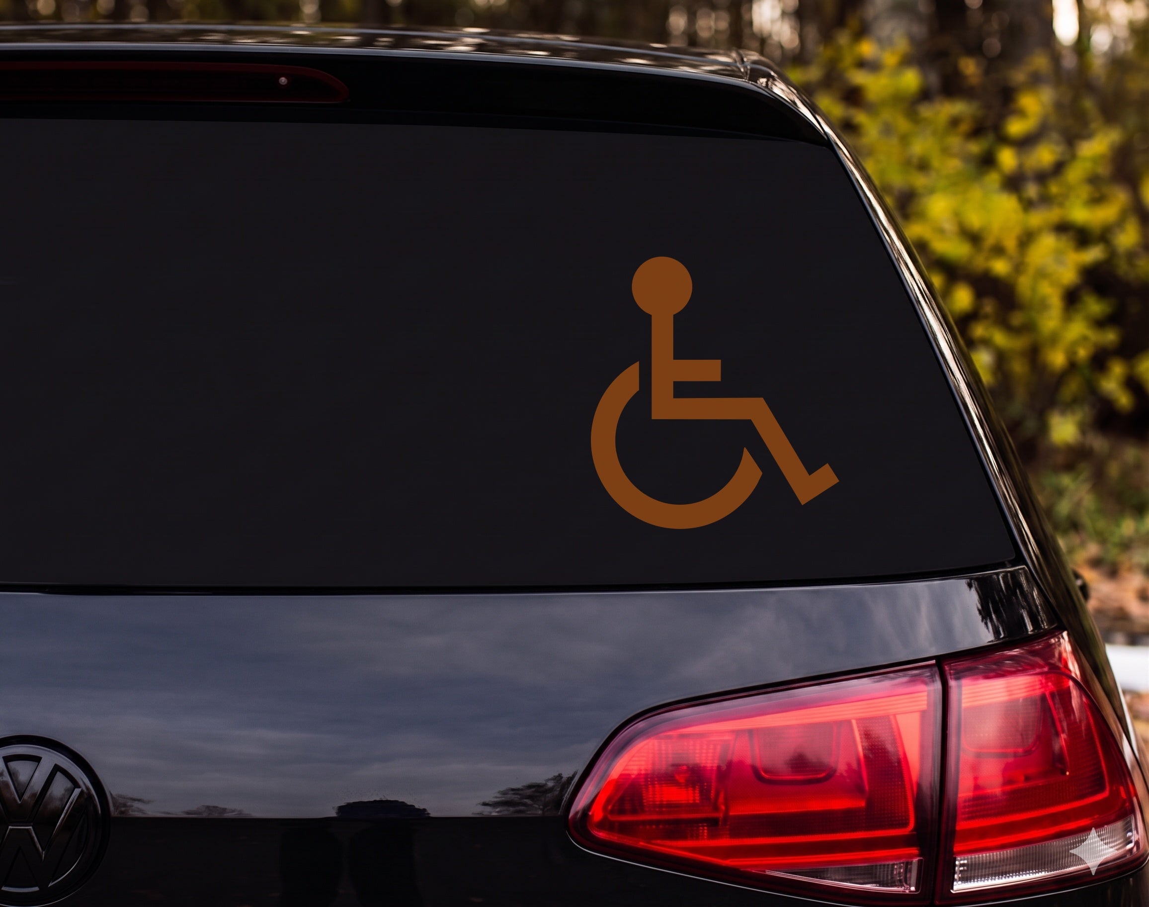 Wheelchair Accessibility Symbol Silhouette Vinyl Decal Sticker Car Window - Brown