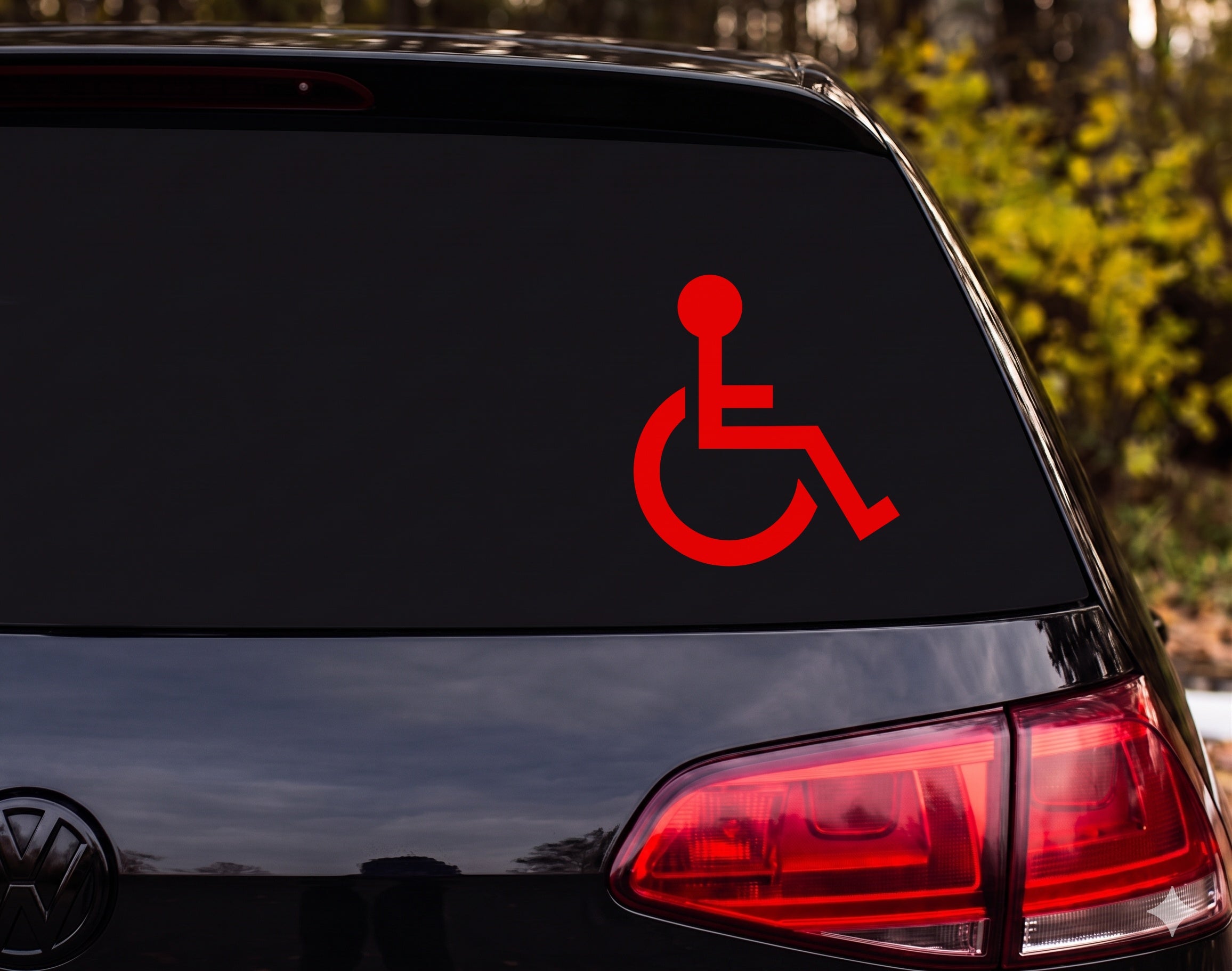 Wheelchair Accessibility Symbol Silhouette Vinyl Decal Sticker Car Window - Red