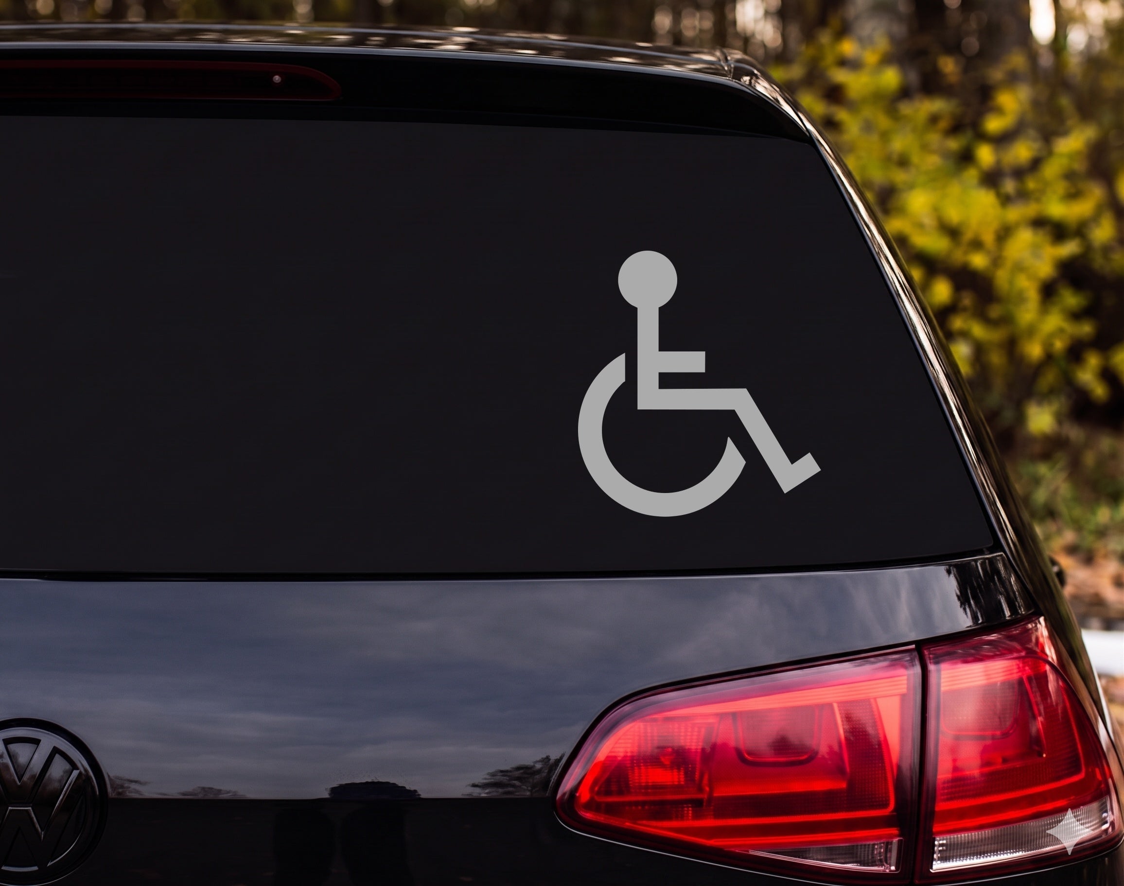 Wheelchair Accessibility Symbol Silhouette Vinyl Decal Sticker Car Window - Silver