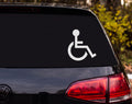 Wheelchair Accessibility Symbol Silhouette Vinyl Decal Sticker Car Window - White
