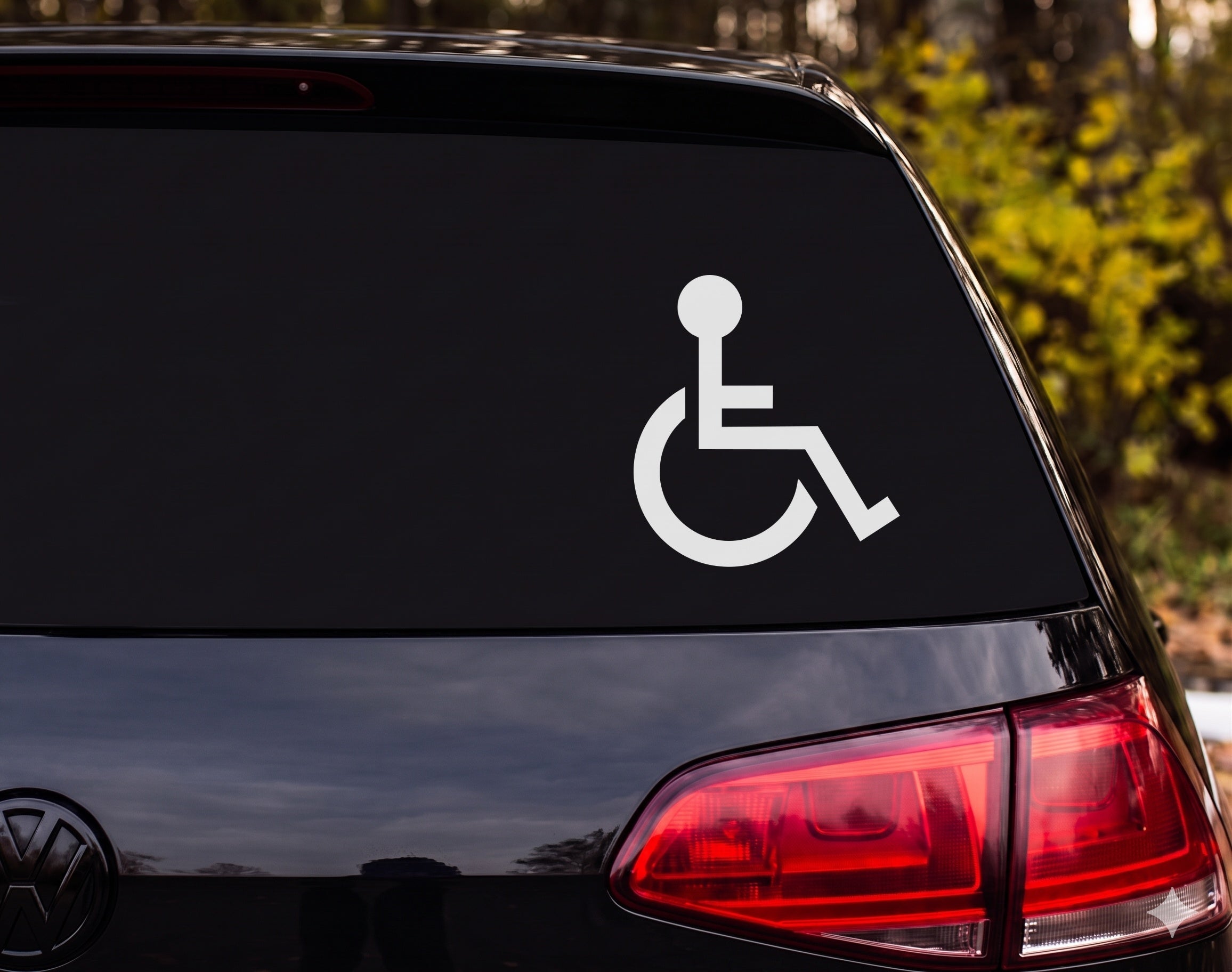 Wheelchair Accessibility Symbol Silhouette Vinyl Decal Sticker Car Window - White