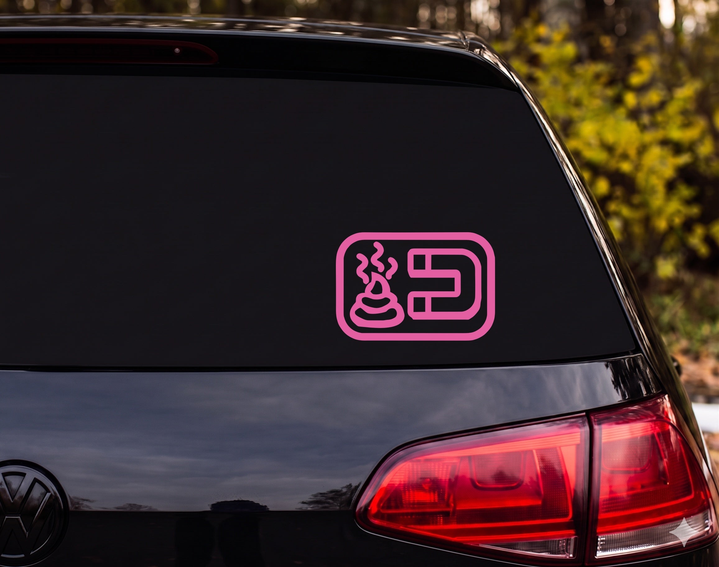 Cartoon Poop Magnet Funny Outline Icon Vinyl Decal Sticker Car Laptop - Pink
