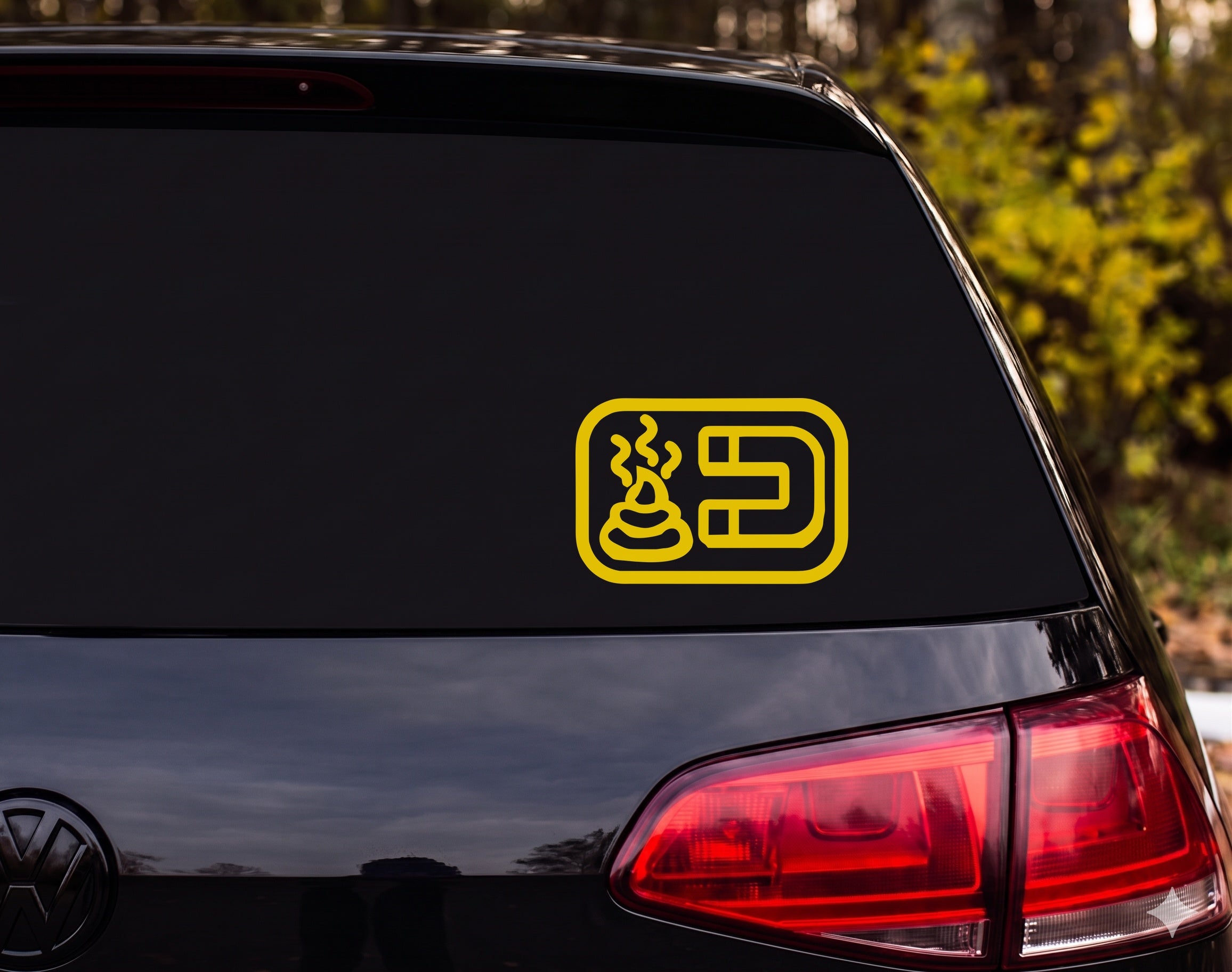 Cartoon Poop Magnet Funny Outline Icon Vinyl Decal Sticker Car Laptop - Yellow