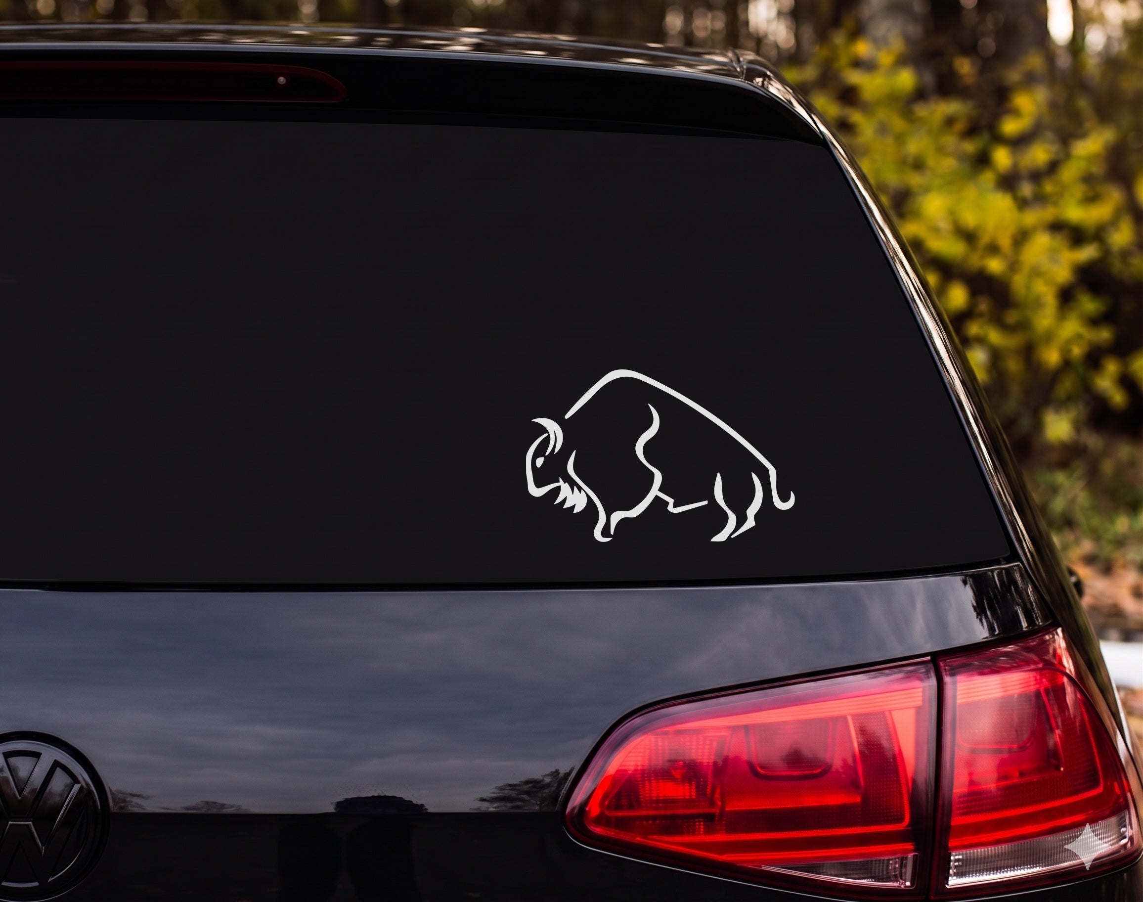 Bison Charging Outline Vinyl Decal Sticker Car Window Laptop Truck - White
