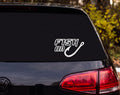 FISH ON Fishing Hook Outline Vinyl Decal Sticker Car Window Laptop - White