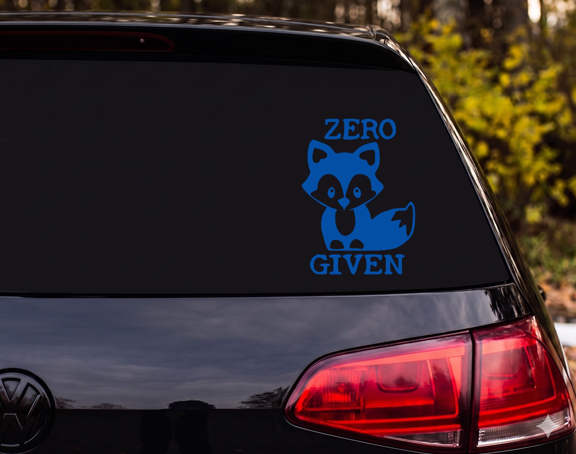 Baby Fox Cartoon Silhouette ZERO GIVEN Cute Vinyl Decal Sticker Car Laptop - Blue