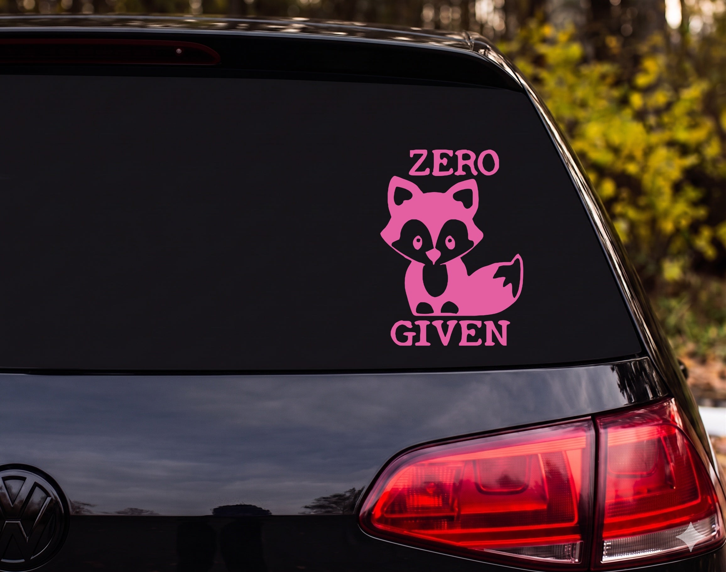 Baby Fox Cartoon Silhouette ZERO GIVEN Cute Vinyl Decal Sticker Car Laptop - Pink