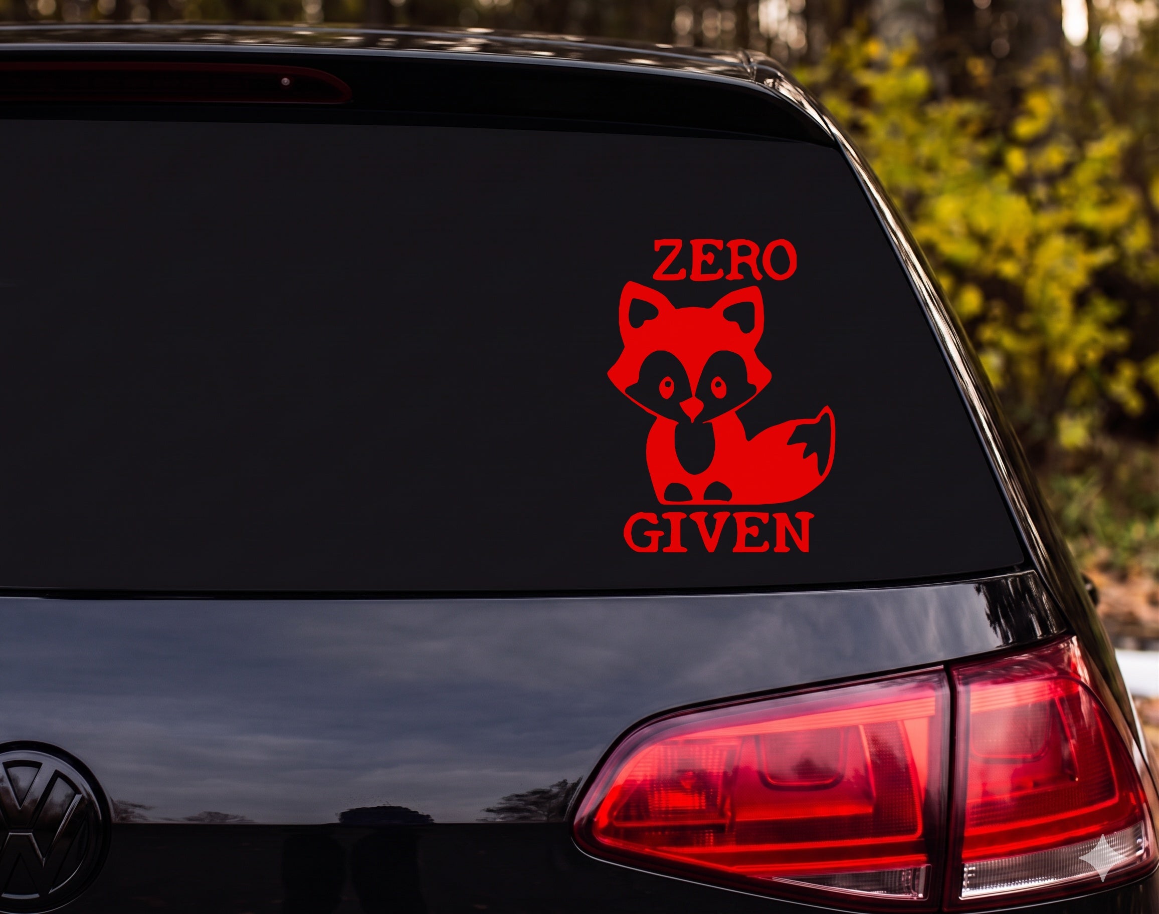 Baby Fox Cartoon Silhouette ZERO GIVEN Cute Vinyl Decal Sticker Car Laptop - Red