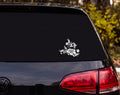 Hibiscus Floral Silhouette Hawaiian Tropical Vine Scroll Vinyl Decal Sticker - White