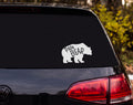 Papa Bear Walking Silhouette Shaggy Vinyl Decal Sticker Car Window Laptop - White