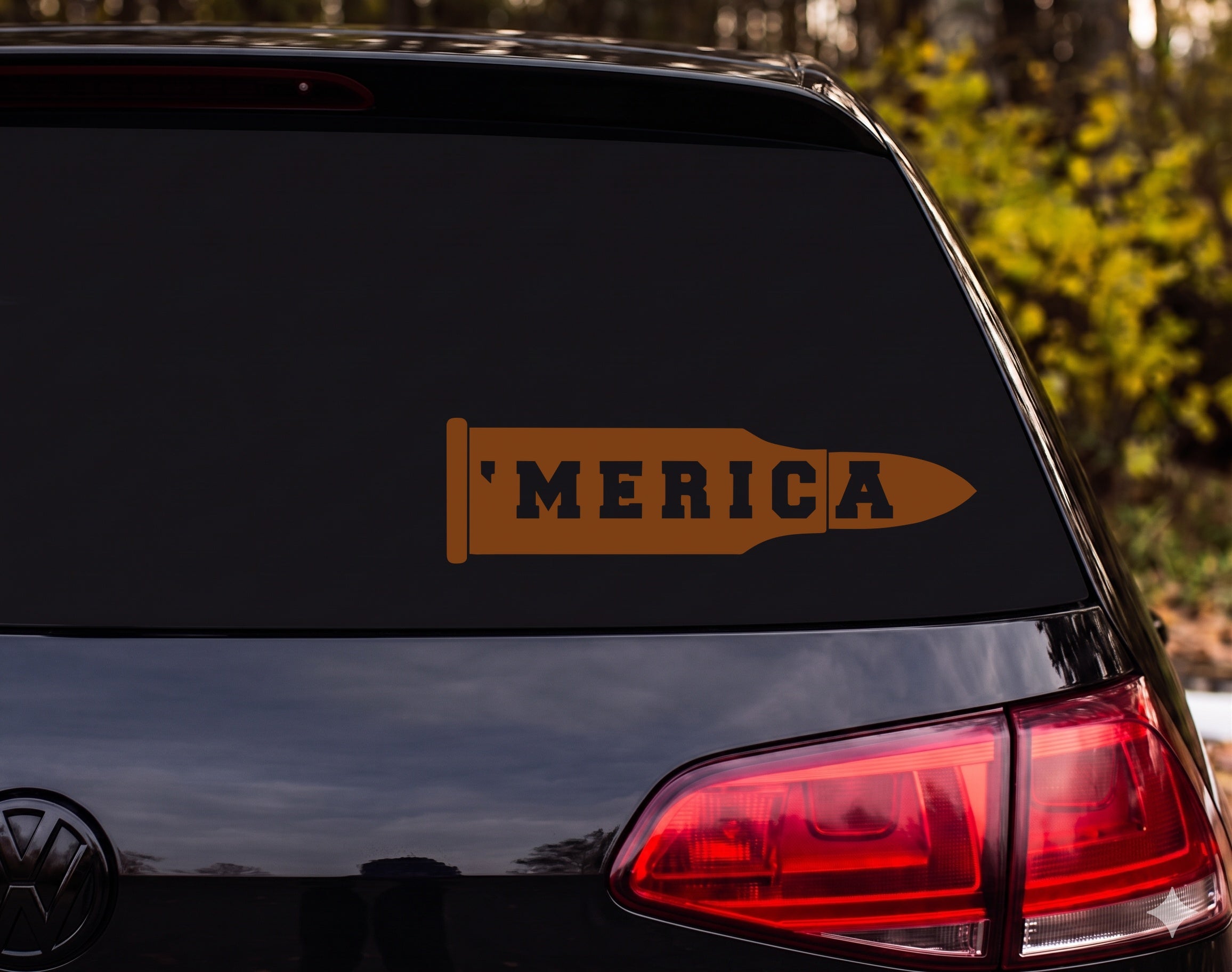 MERICA Bullet Cartridge Silhouette Vinyl Decal Sticker Car Window Laptop - Brown