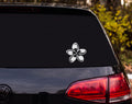 Plumeria Frangipani Flower Bold Black Graphic Vinyl Decal Sticker Car Laptop - White