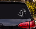 Gorilla Knuckle Walking Outline Aggressive Muscular Vinyl Decal Sticker Car - White