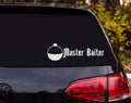 Master Baiter Fishing Bobber Silhouette Vinyl Decal Sticker Car Window - White