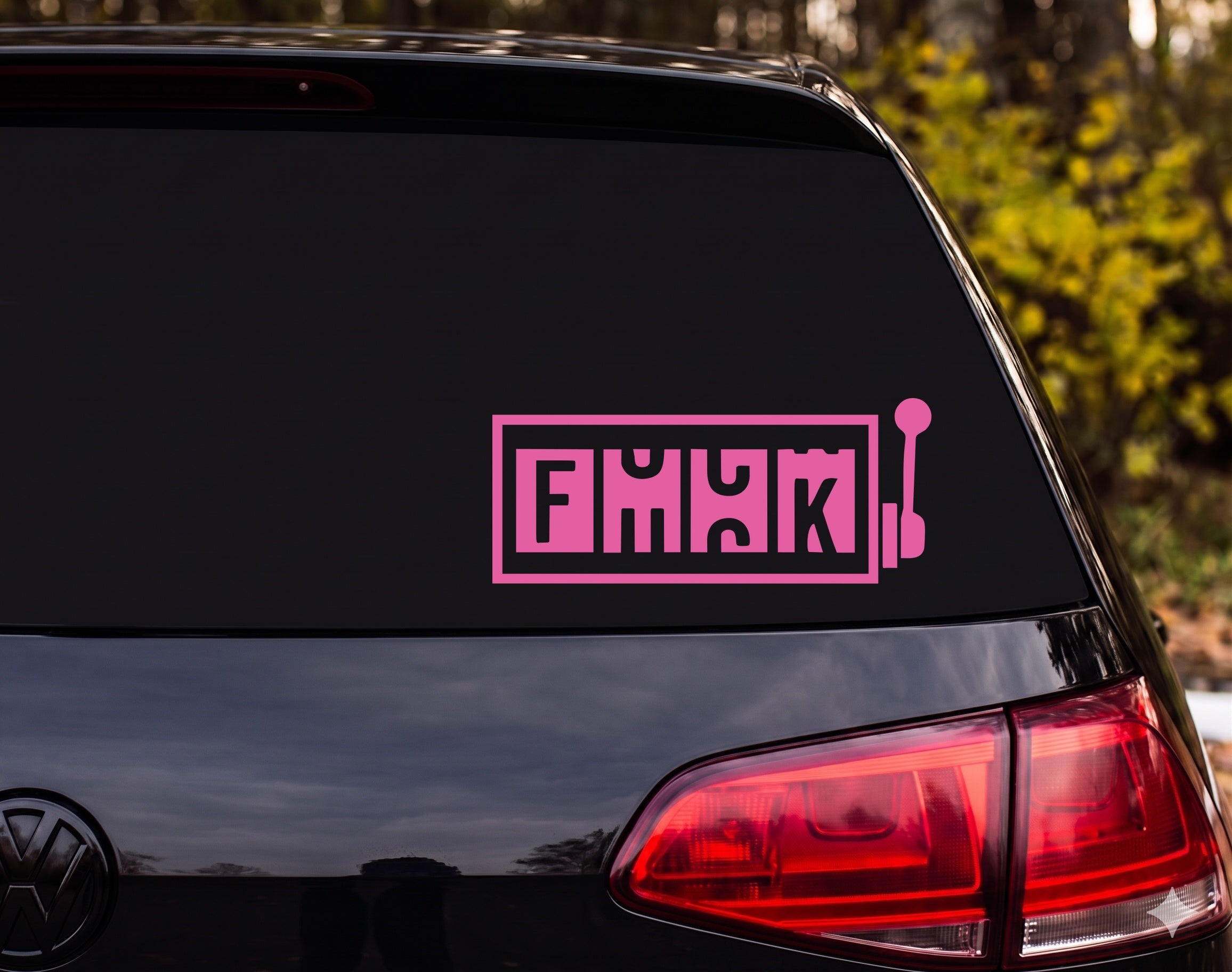 FMCK Rectangle Lever Joystick Stencil Style Vinyl Decal Sticker Car Laptop - Pink