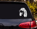 Cocker Spaniel Silhouette Portrait Three-Quarter Profile Vinyl Decal Sticker - White