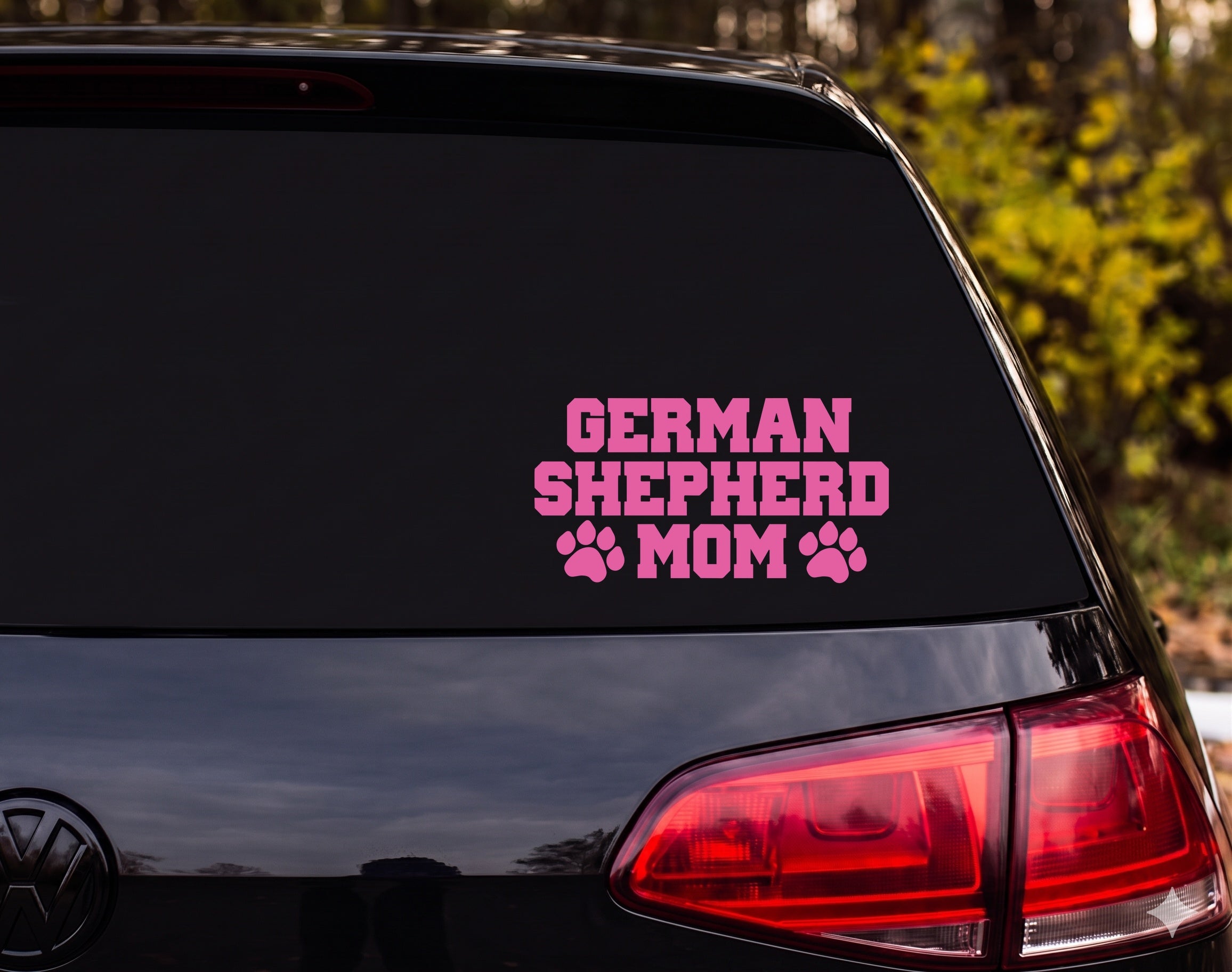 German Shepherd Mom Paw Print Vinyl Decal Sticker Car Window Laptop - Pink