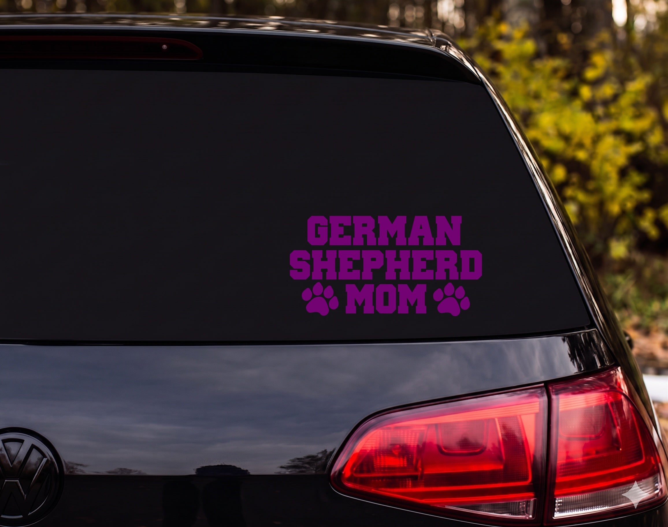 German Shepherd Mom Paw Print Vinyl Decal Sticker Car Window Laptop - Purple