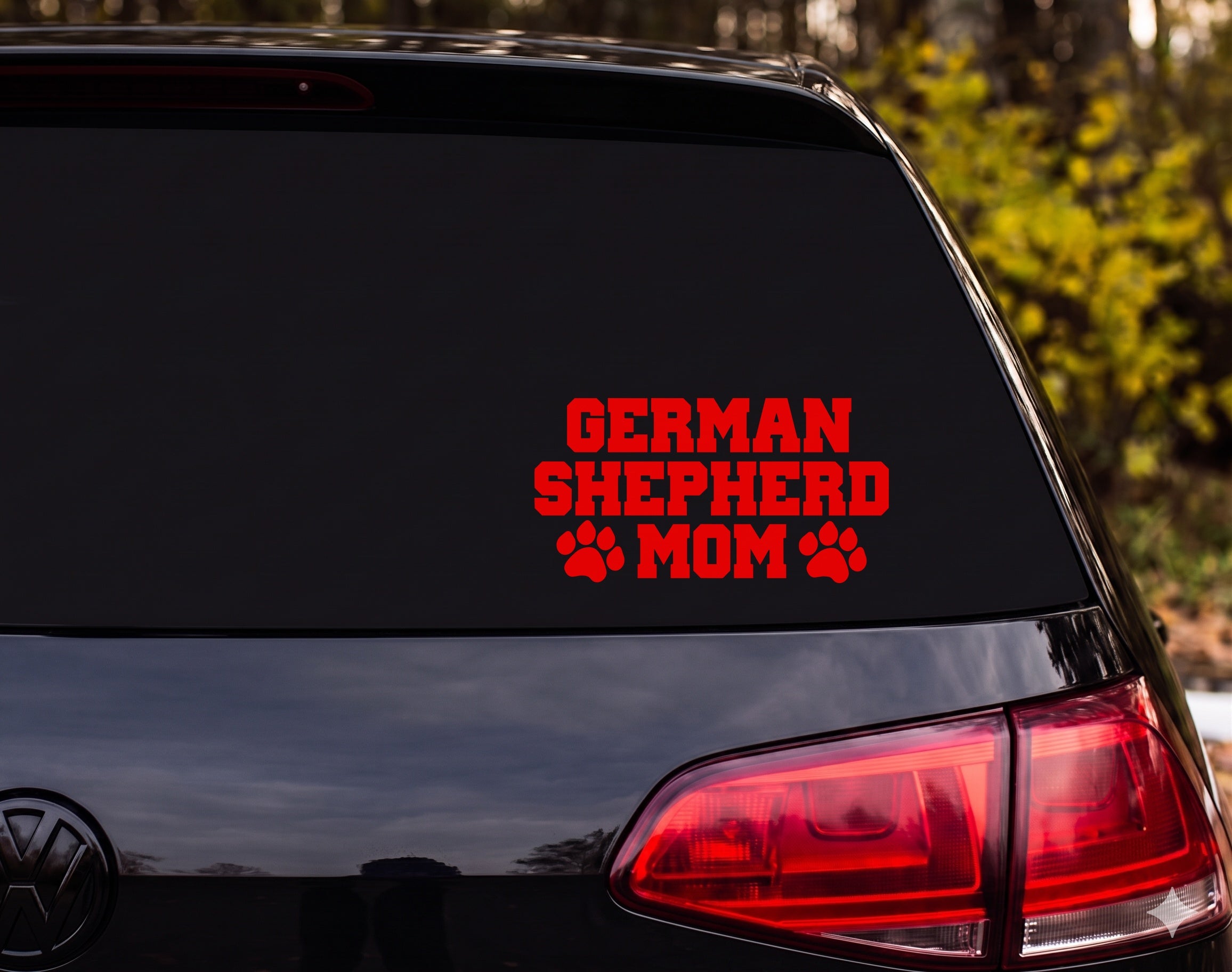 German Shepherd Mom Paw Print Vinyl Decal Sticker Car Window Laptop - Red