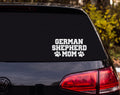 German Shepherd Mom Paw Print Vinyl Decal Sticker Car Window Laptop - White