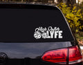 High Roller LYFE Tumbling Dice Vinyl Decal Sticker Car Window Laptop - White