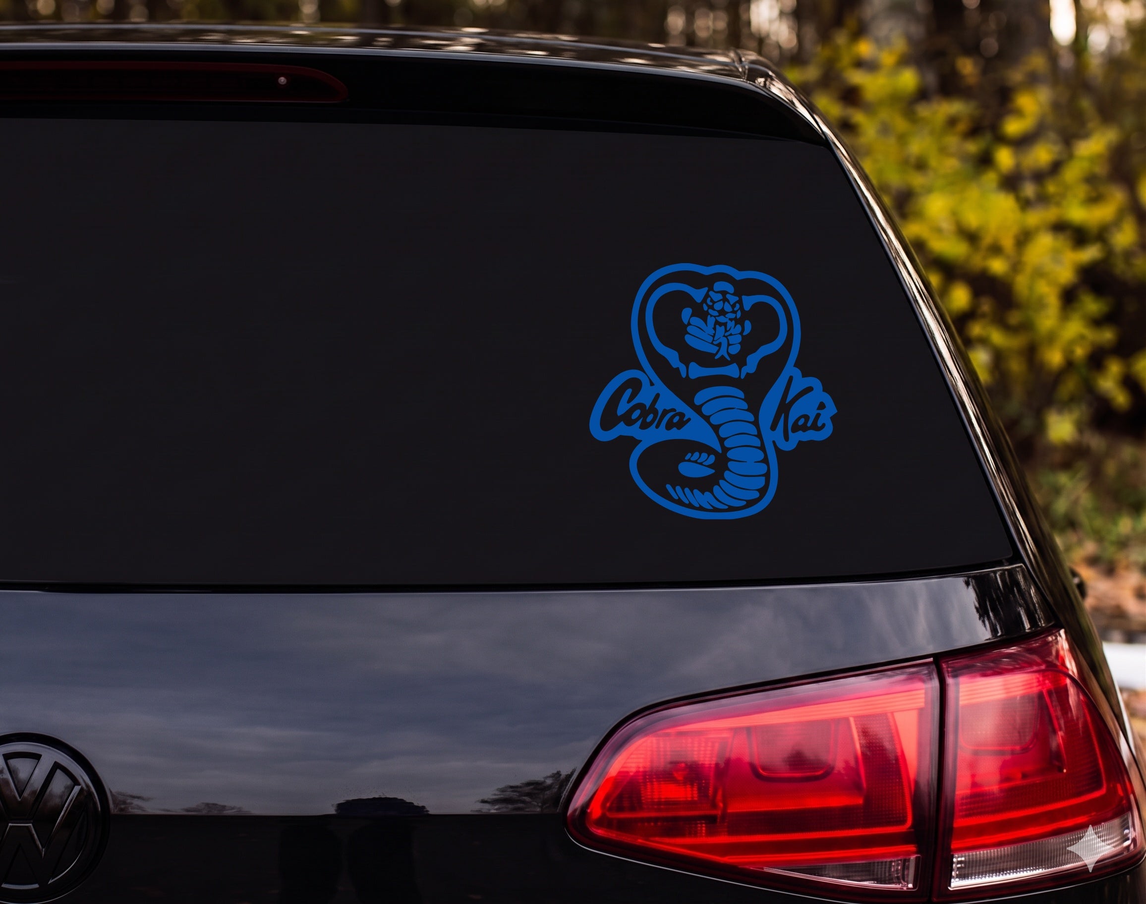 Cobra Kai Rearing Hooded Cobra Snake Graphic Vinyl Decal Sticker Car Laptop - Blue