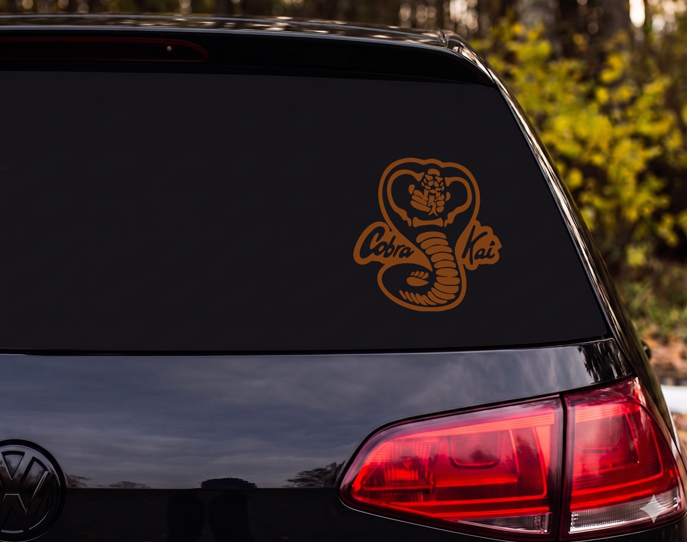 Cobra Kai Rearing Hooded Cobra Snake Graphic Vinyl Decal Sticker Car Laptop - Brown
