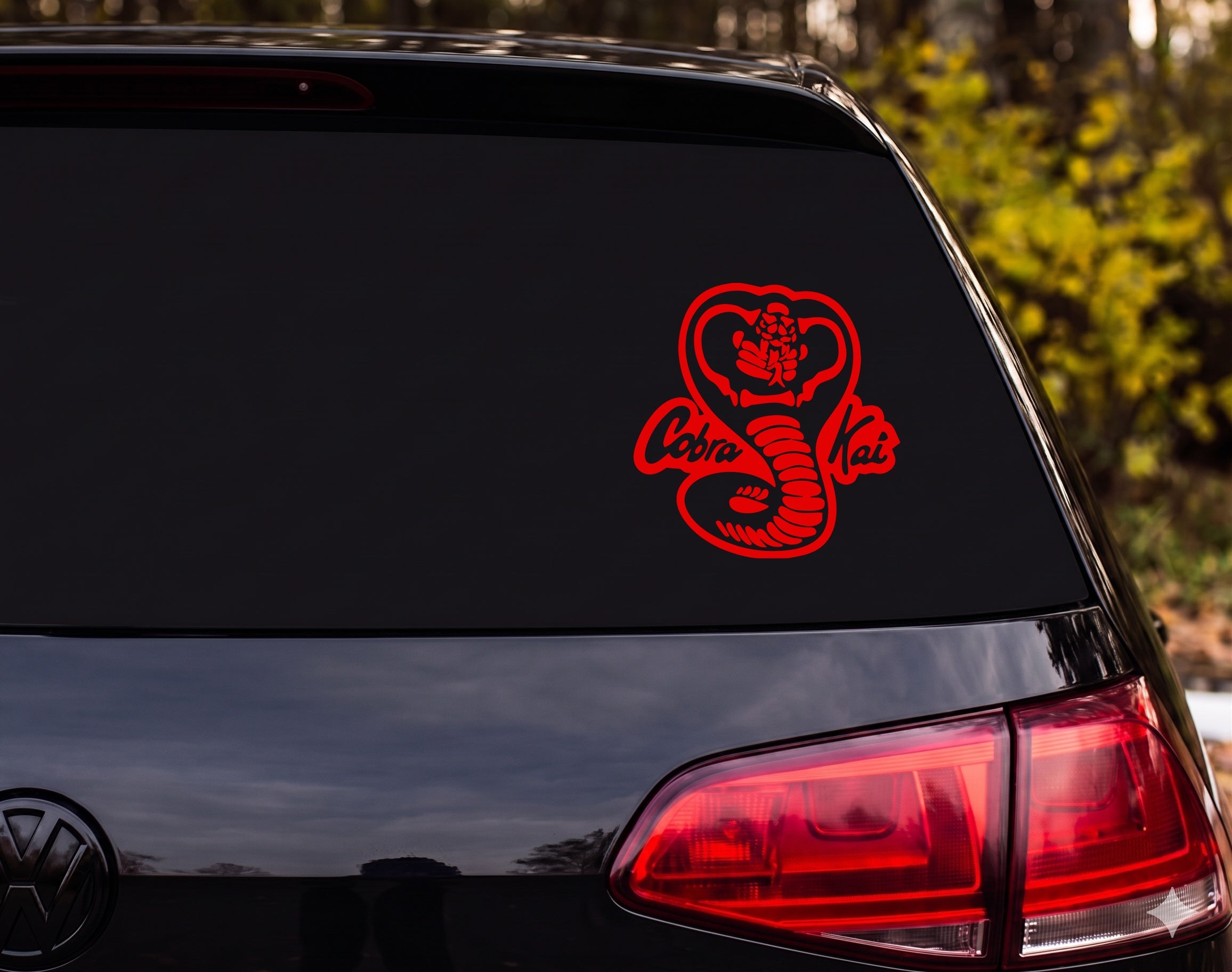 Cobra Kai Rearing Hooded Cobra Snake Graphic Vinyl Decal Sticker Car Laptop - Red