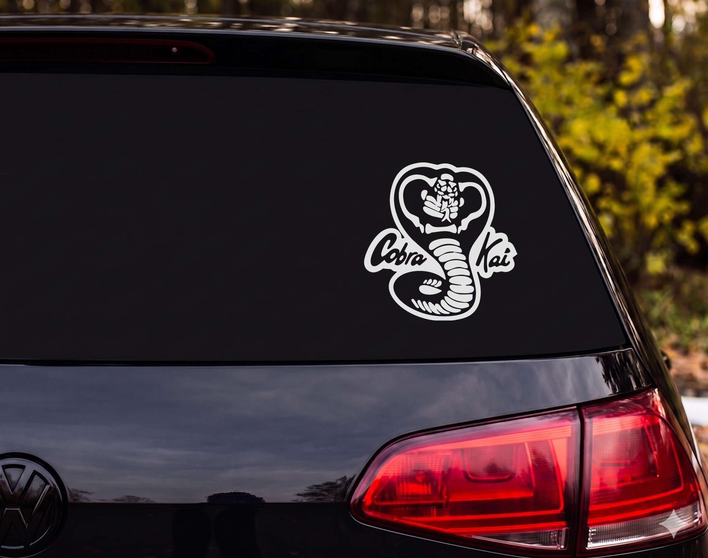 Cobra Kai Rearing Hooded Cobra Snake Graphic Vinyl Decal Sticker Car Laptop - White
