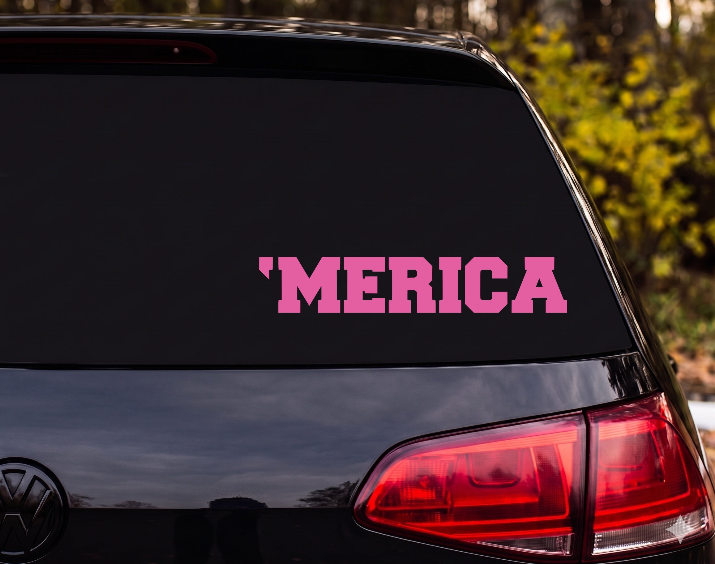 'MERICA Bold Block Letter Vinyl Decal Sticker Car Window Laptop - Pink