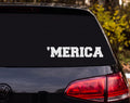 'MERICA Bold Block Letter Vinyl Decal Sticker Car Window Laptop - White