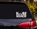 BOOBIE BOUNCER Funny Breast Cartoon Decal Sticker Car Window Laptop - White