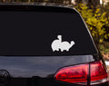 Turtle Silhouette with Bird Perched on Shell Vinyl Decal Sticker Car Window - White