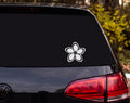 Plumeria Frangipani Flower Bold Silhouette Vinyl Decal Sticker Car Window - White